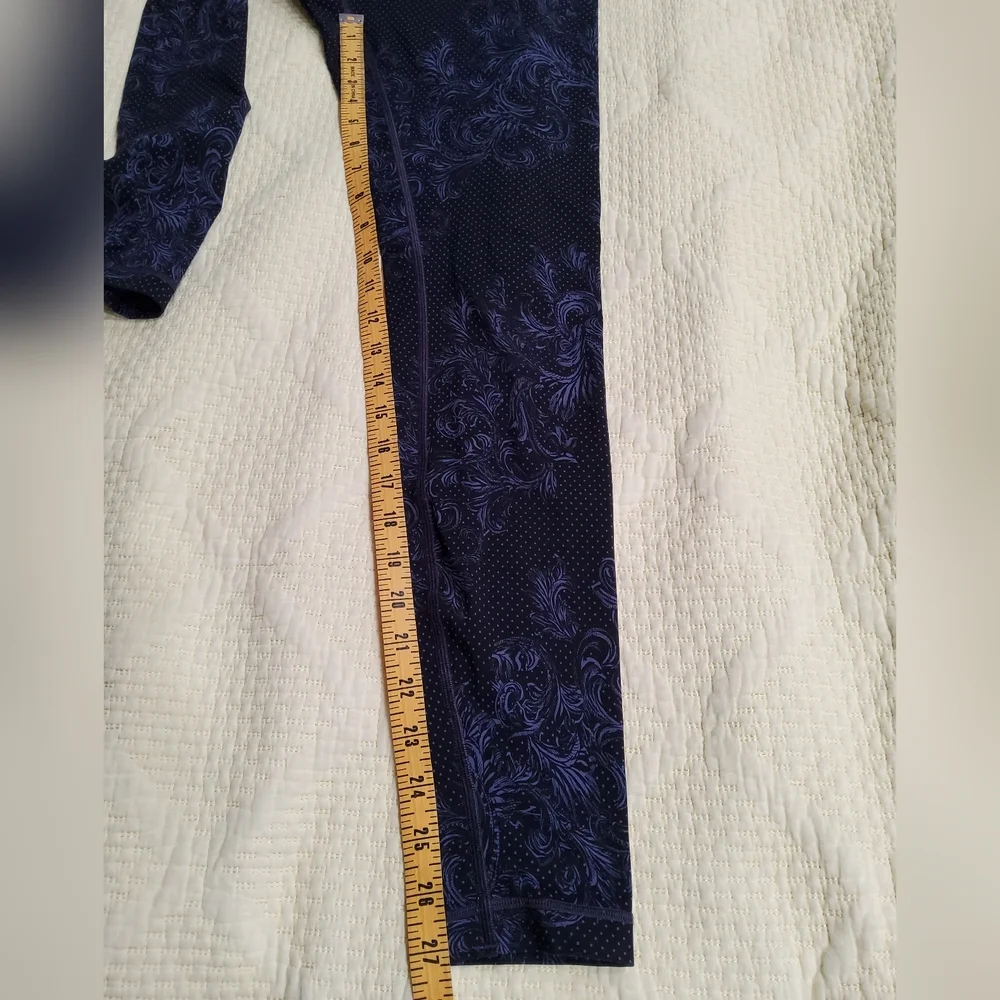 Lululemon Foliage Wunder Under Hi-Rise Tight Nulux Moody Blue Black Size 10